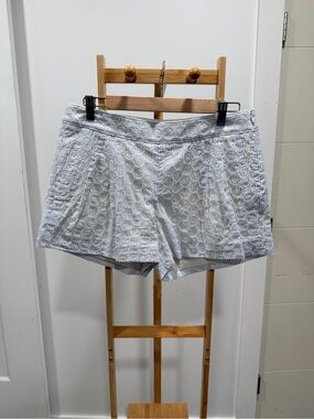 J.Crew High Waist Shorts in Blue & White Size 8